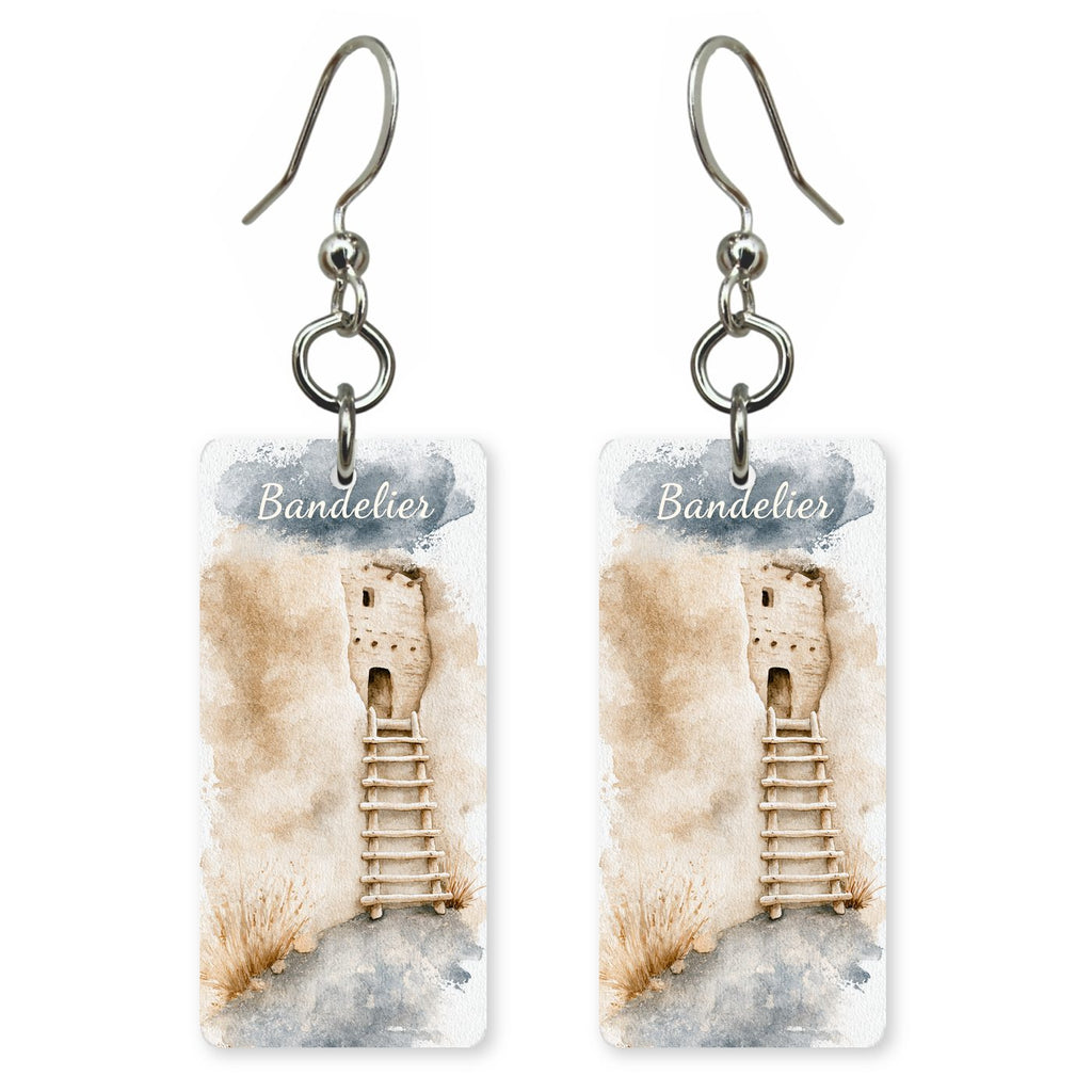 Bandelier National Monument Cliff — She's Choosing earrings, shown as a pair