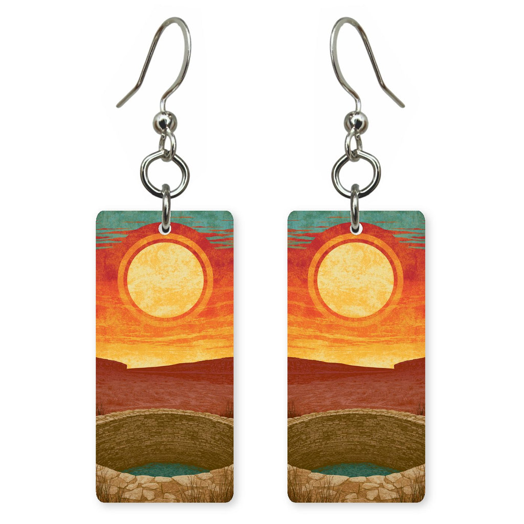 Chaco Culture Great Kiva — She's Choosing earrings, shown as a pair