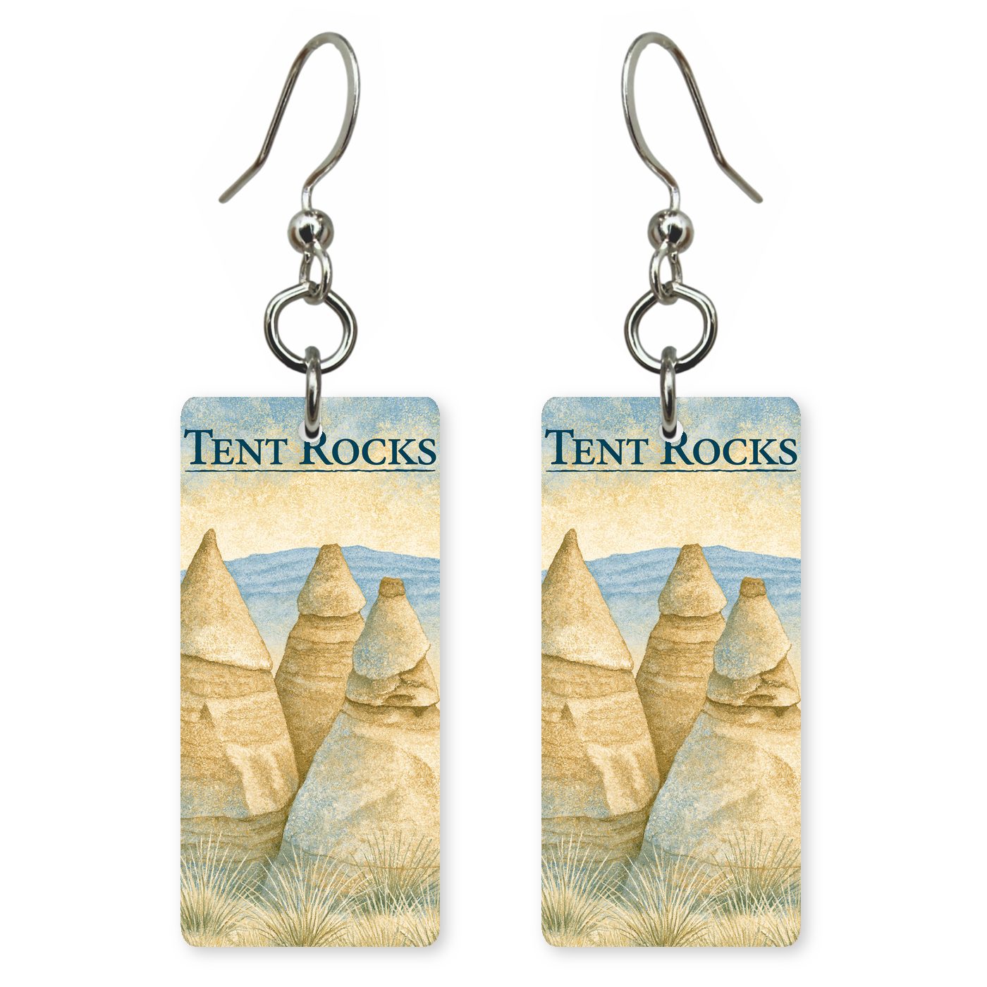Kasha-Katuwe Tent Rocks Cone-shaped — She's Choosing earrings, shown as a pair