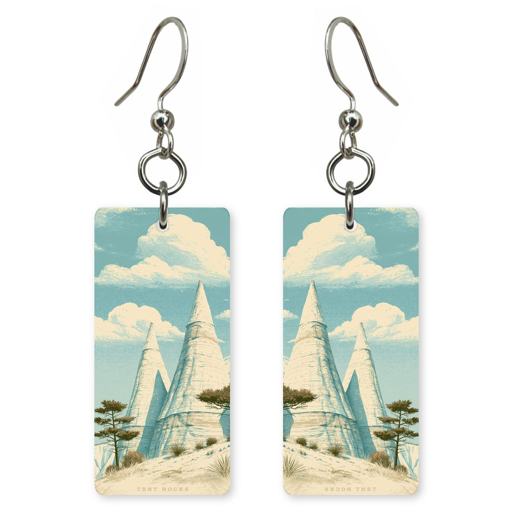 Kasha-Katuwe Tent Rocks Cone-shaped — She's Choosing earrings, shown as a pair