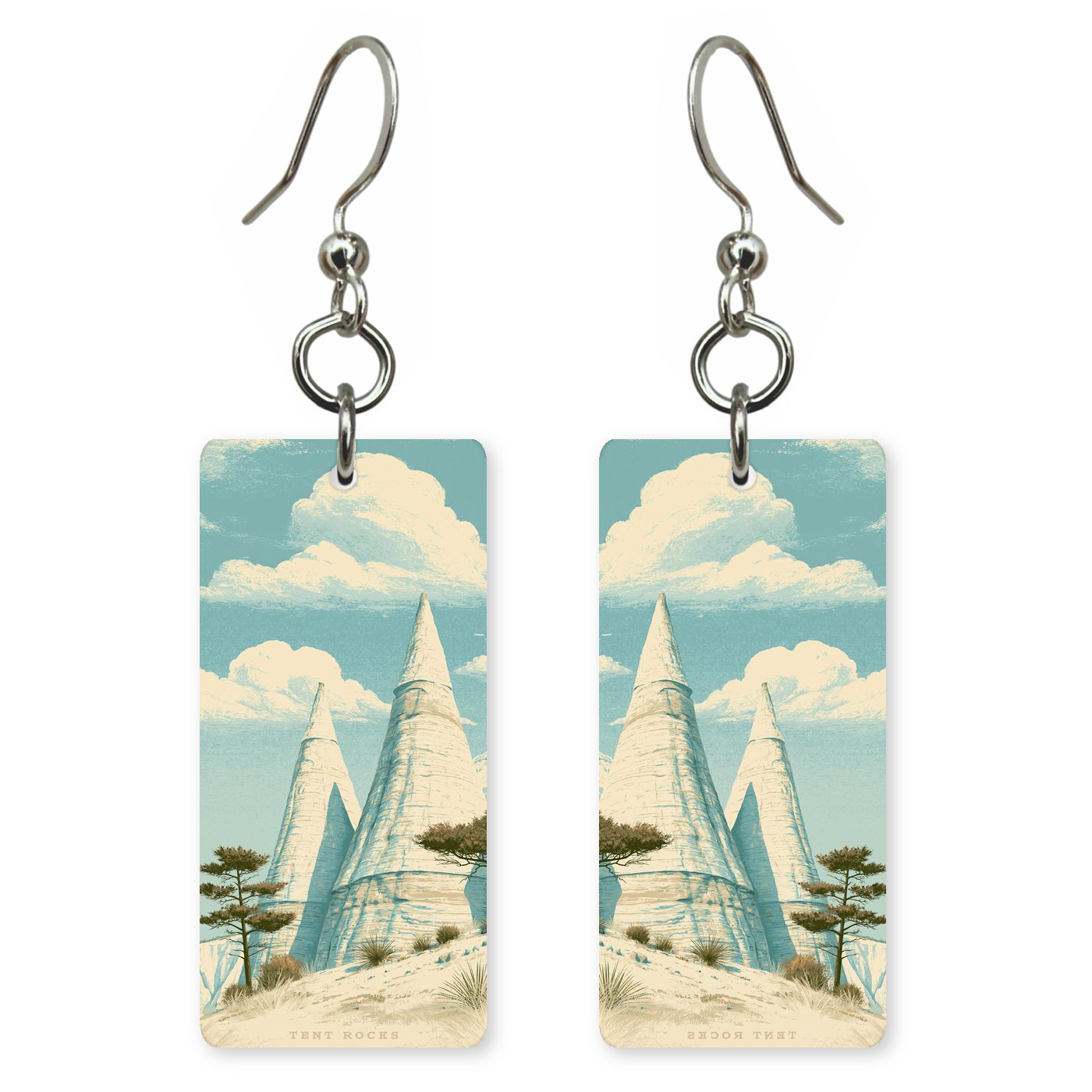 Kasha-Katuwe Tent Rocks Cone-shaped — She's Choosing earrings, shown as a pair