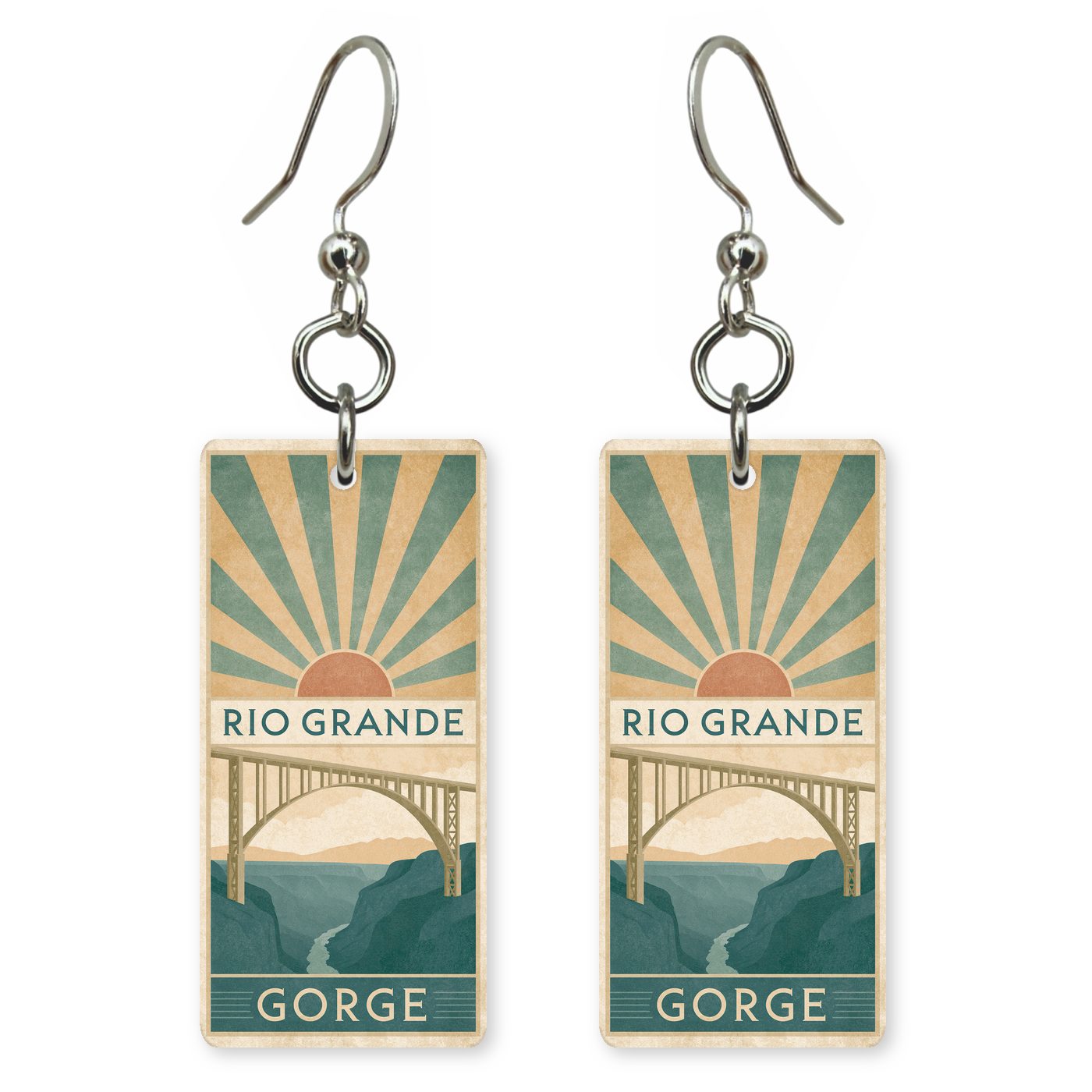Rio Grande Gorge Bridge — She's Choosing earrings, shown as a pair