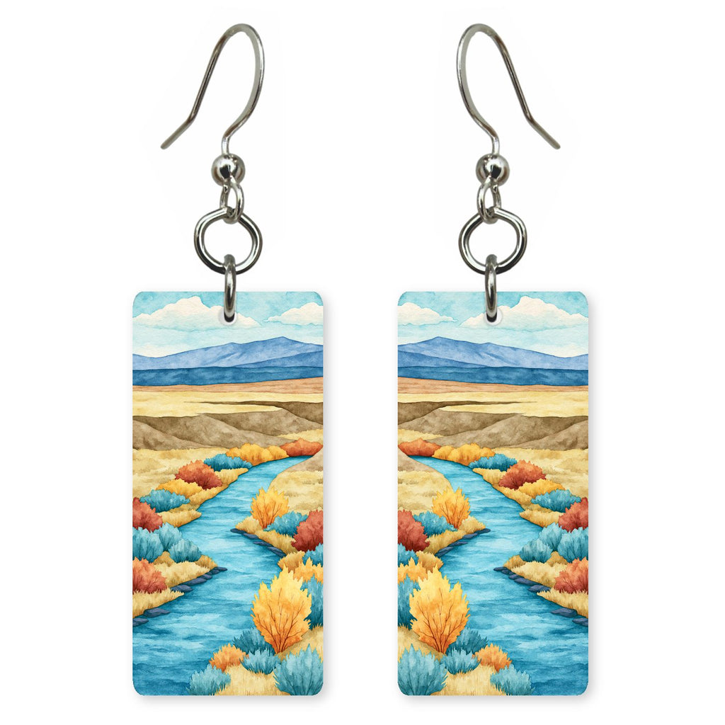 Rio Grande Gorge Autumn — She's Choosing earrings, shown as a pair