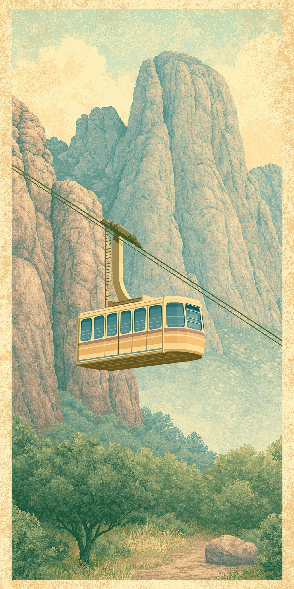 Sandia Peak Tramway Ascending — full design art