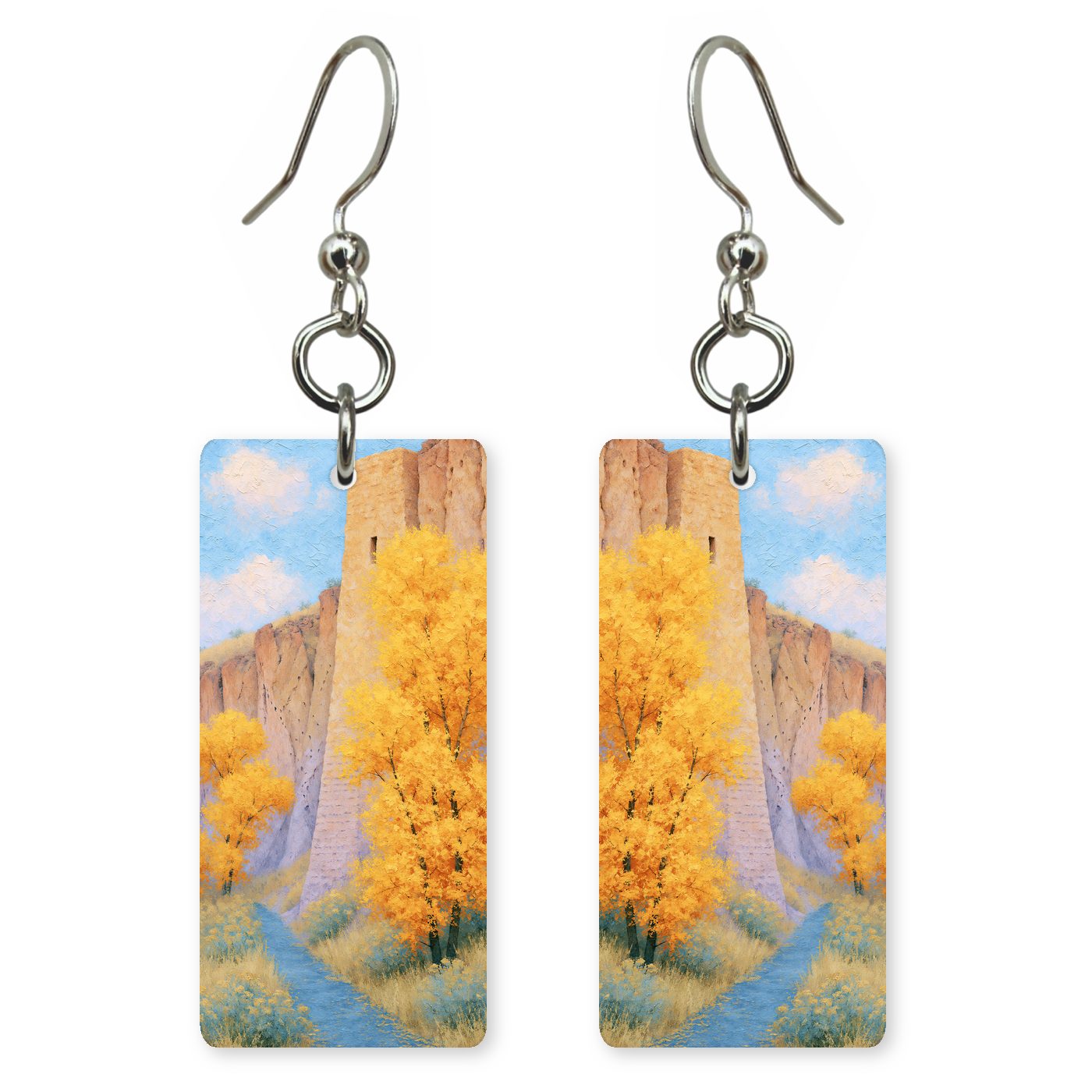 Bandelier National Monument Autumn — She's Choosing earrings, shown as a pair