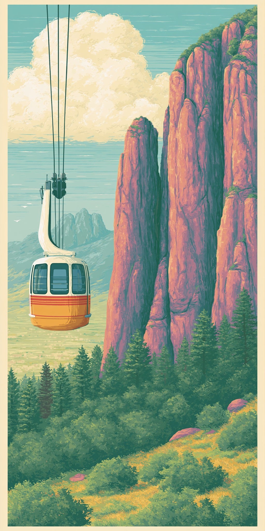 Sandia Peak Tramway Ascending — full design art