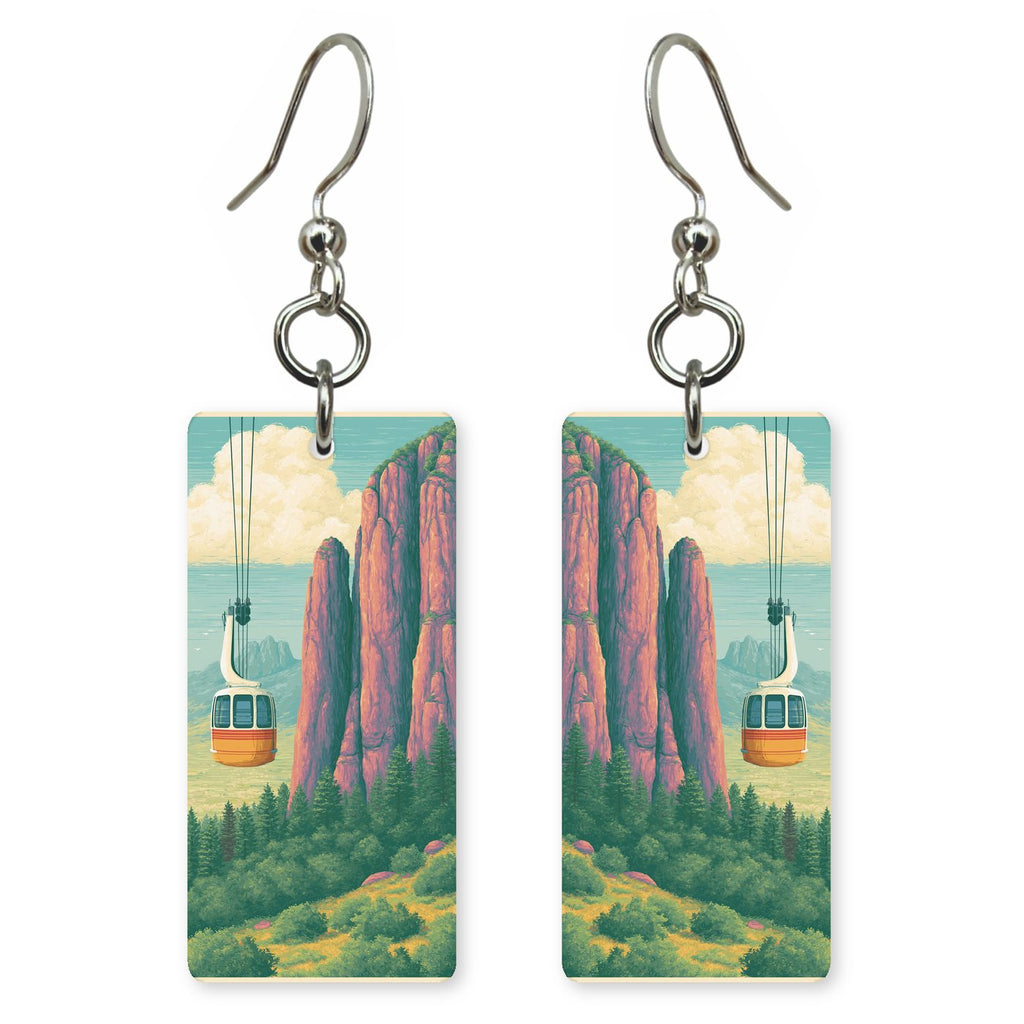 Sandia Peak Tramway Ascending — She's Choosing earrings, shown as a pair