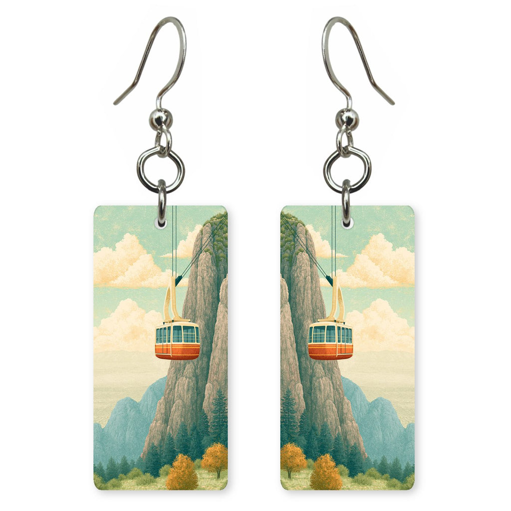 Sandia Peak Tramway Ascending — She's Choosing earrings, shown as a pair