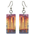 Santa Fe Plaza Dusk — She's Choosing earrings, shown as a pair