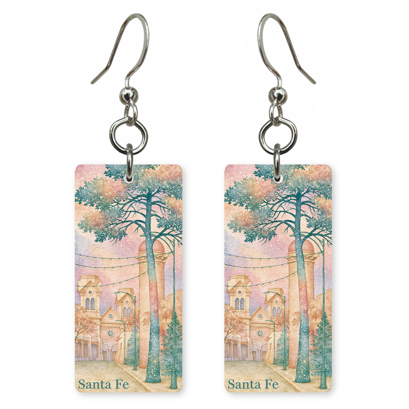 Santa Fe Plaza Historic — She's Choosing earrings, shown as a pair