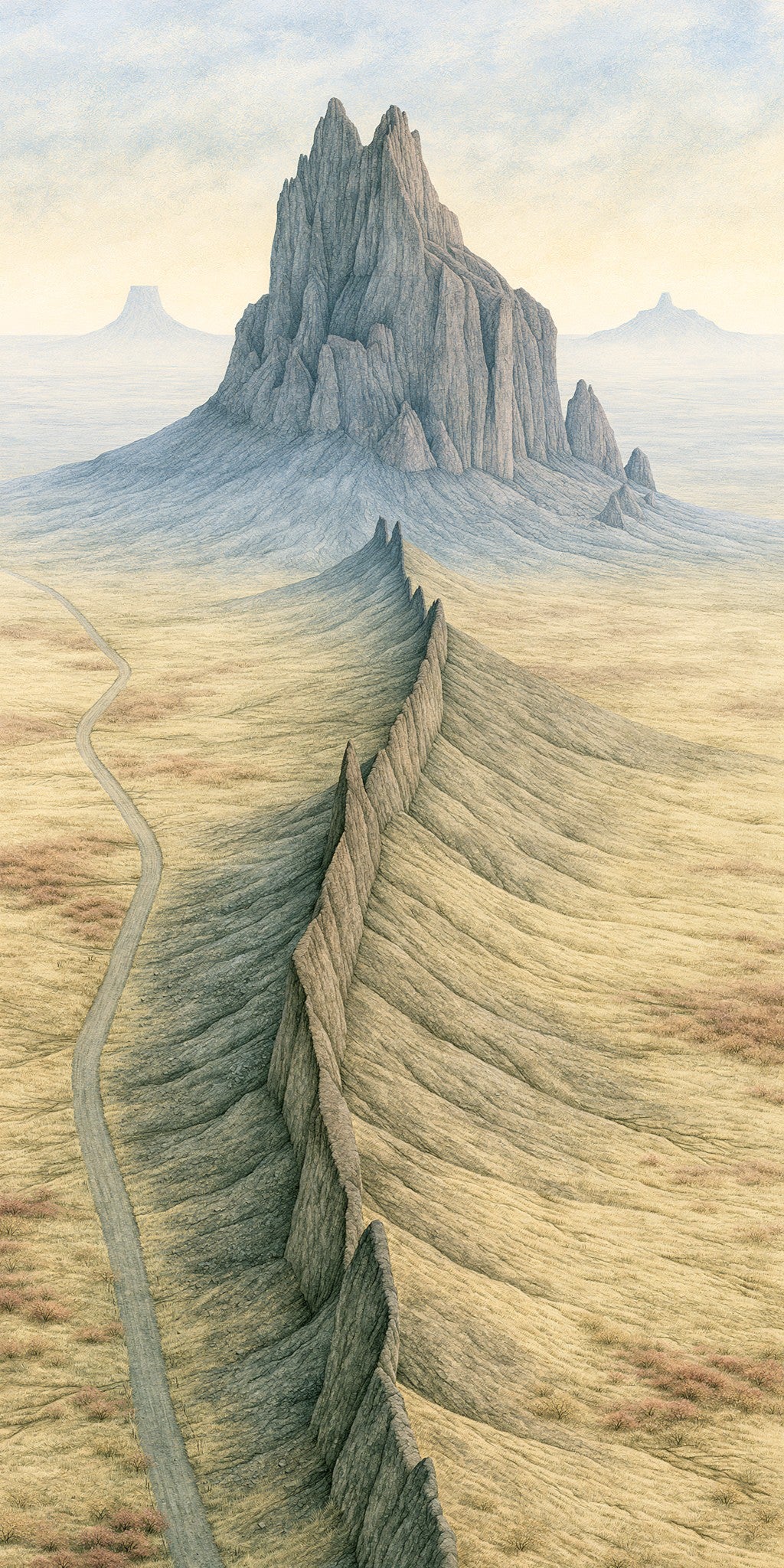 Shiprock Aerial View Jagged — full design art