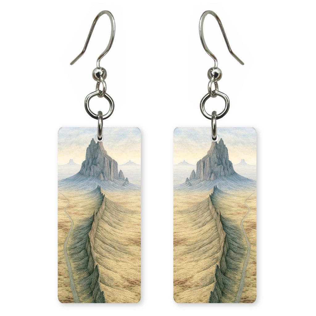 Shiprock Aerial View Jagged — She's Choosing earrings, shown as a pair