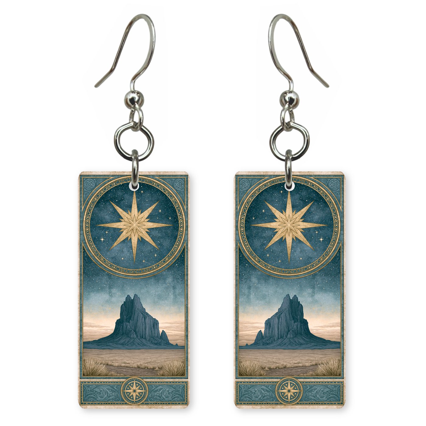 Shiprock Night Stars Overhead — She's Choosing earrings, shown as a pair