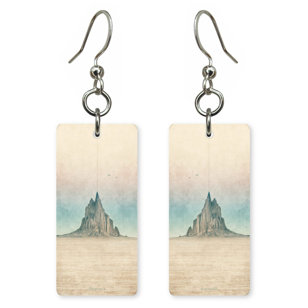 Shiprock Towering Volcanic Rock — She's Choosing earrings, shown as a pair