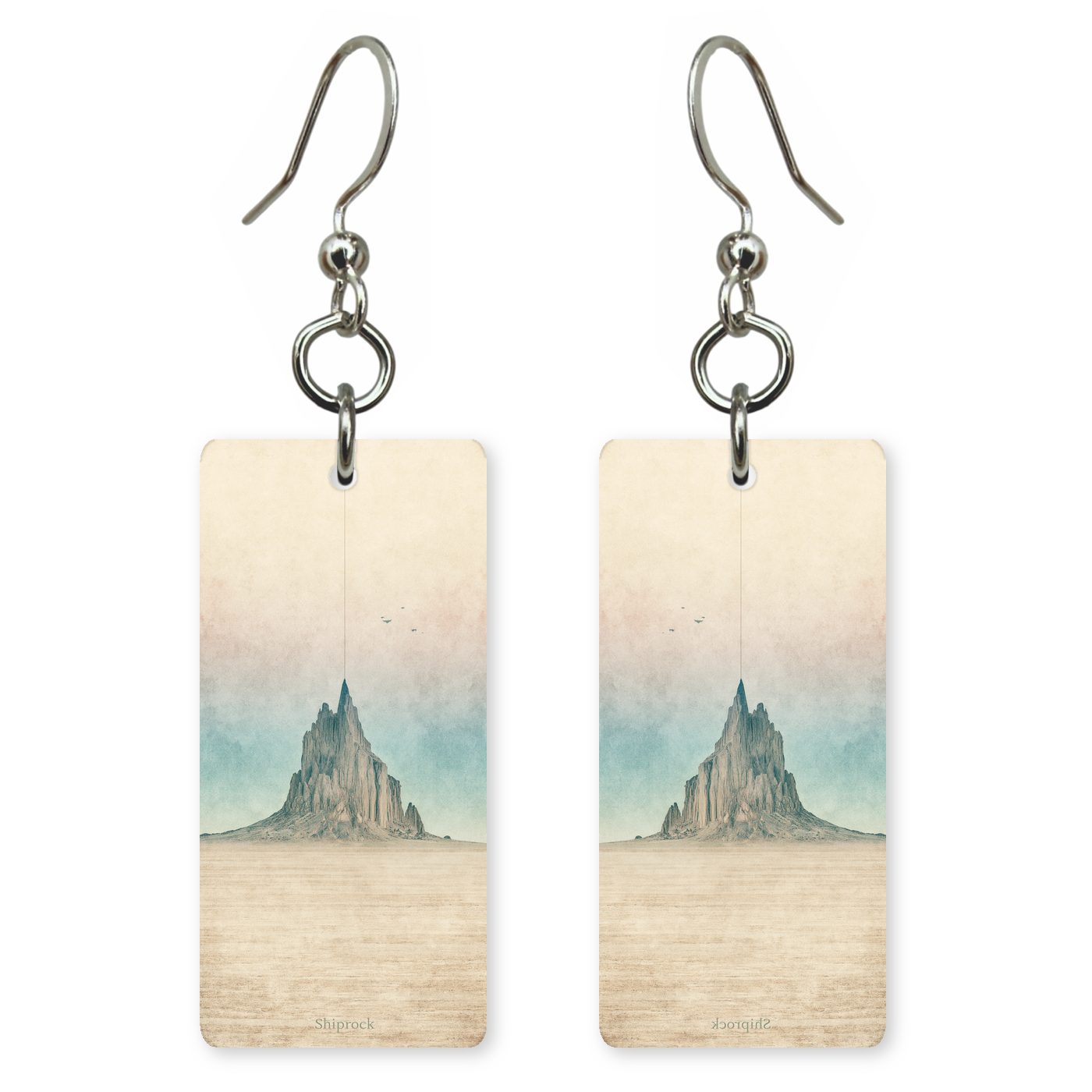 Shiprock Towering Volcanic Rock — She's Choosing earrings, shown as a pair