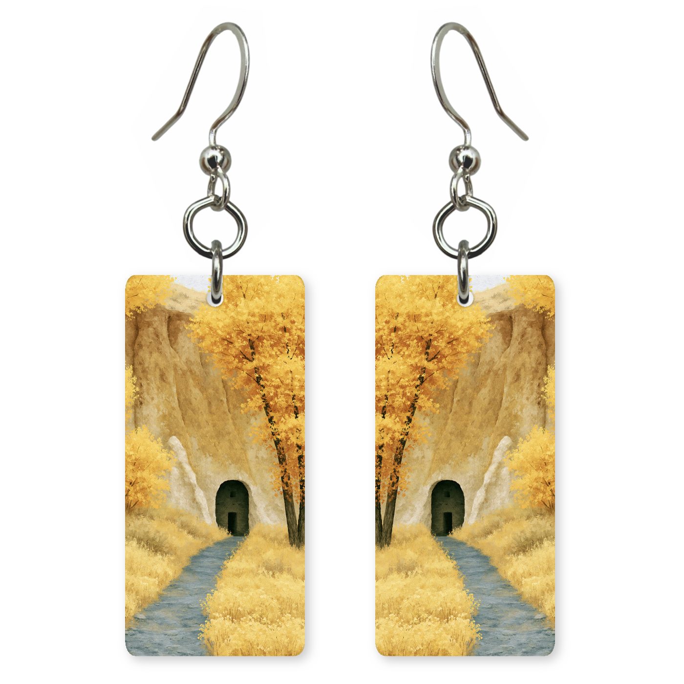 Bandelier National Monument Autumn — She's Choosing earrings, shown as a pair