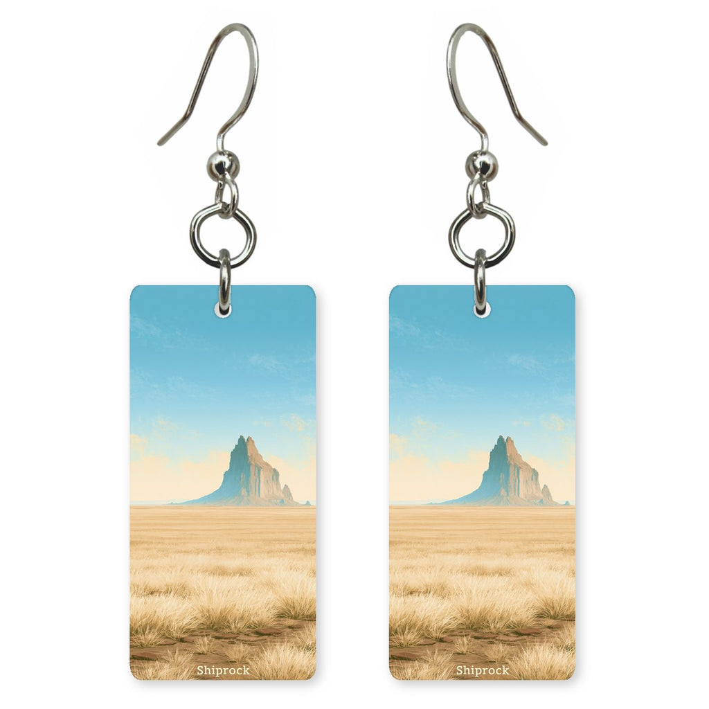 Shiprock Towering Volcanic Rock — She's Choosing earrings, shown as a pair