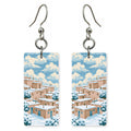 Taos Pueblo Snow Adobe — She's Choosing earrings, shown as a pair