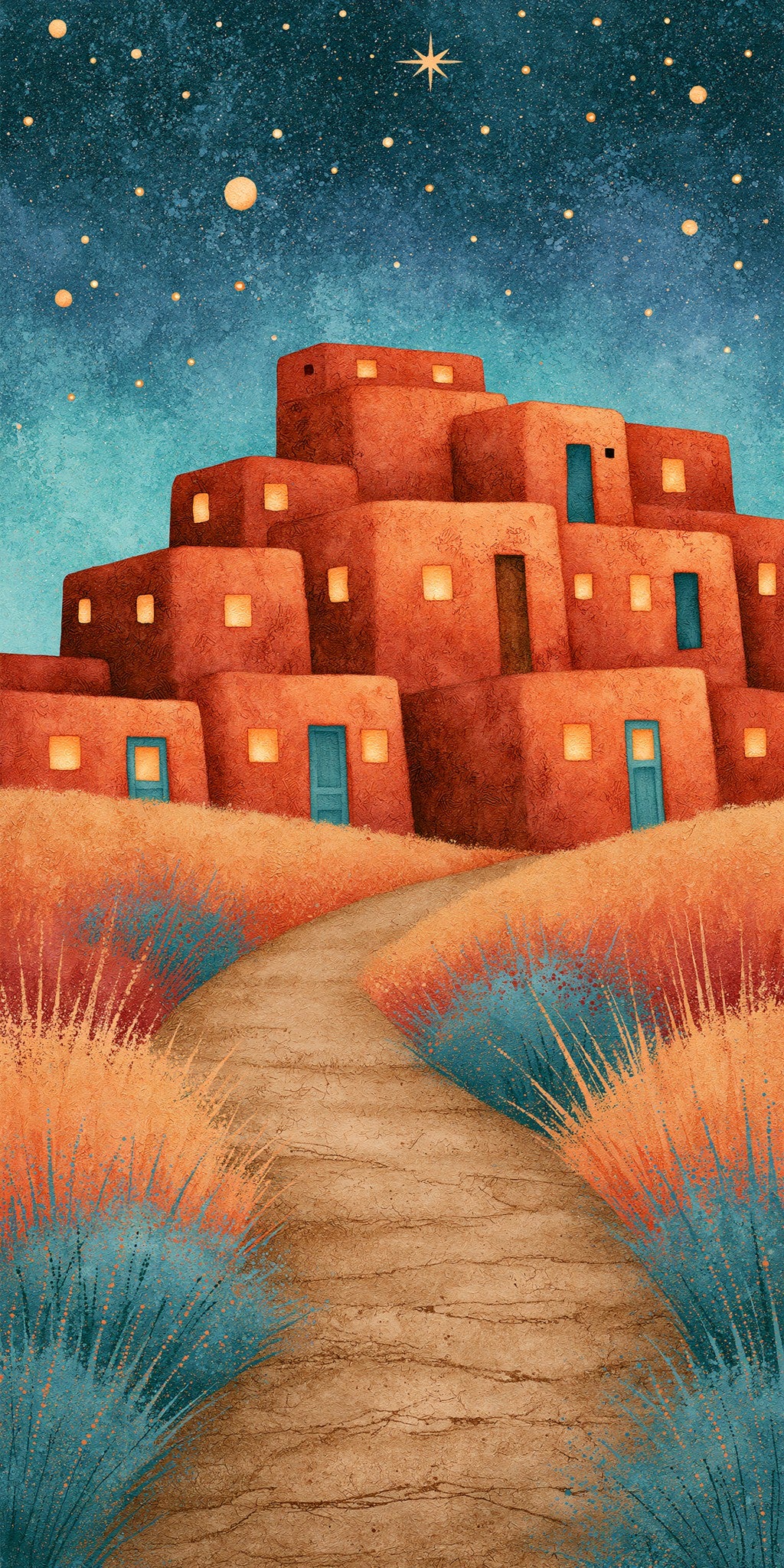 Taos Pueblo Starry Night — full design art