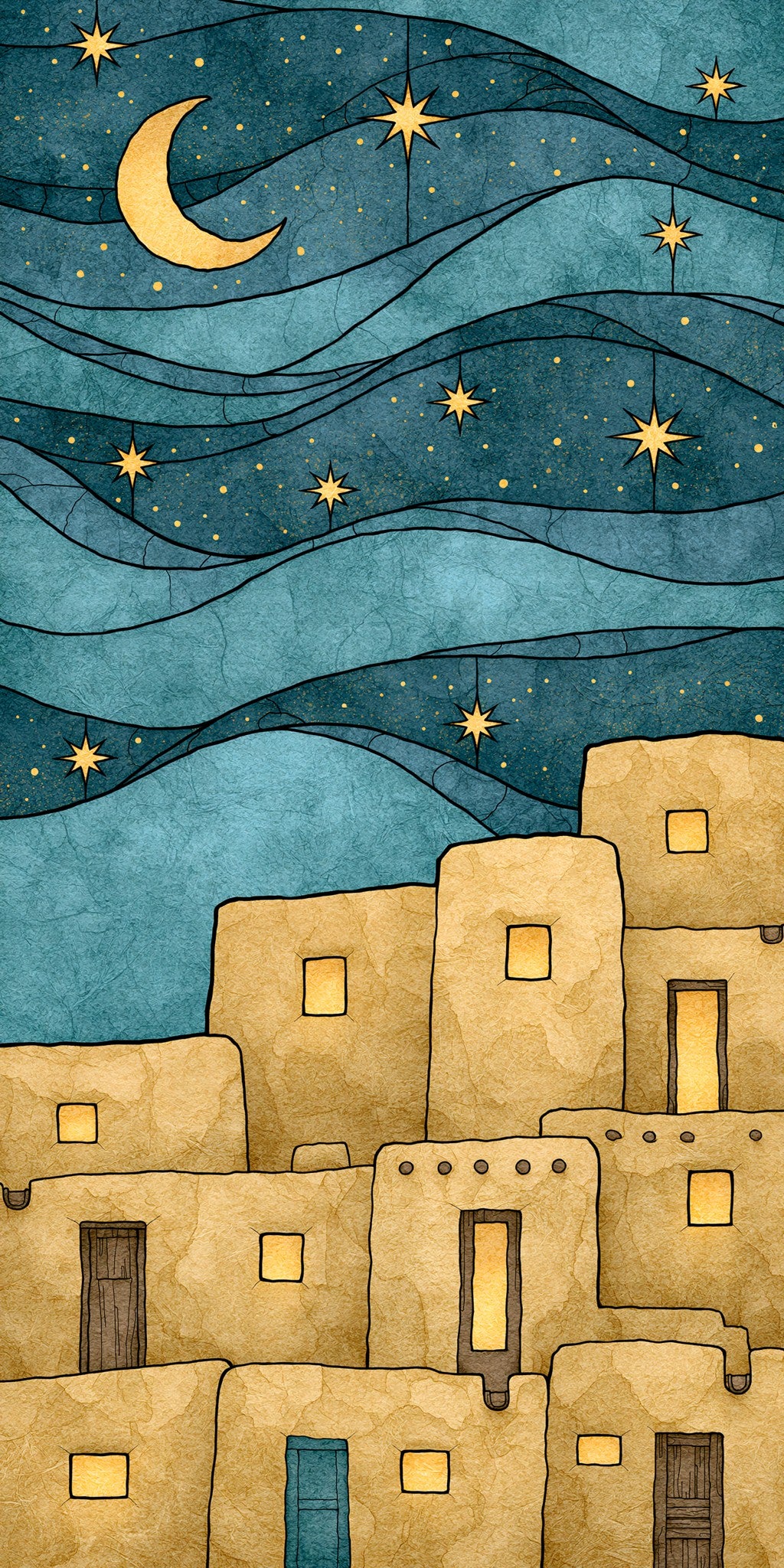 Taos Pueblo Starry Night — full design art