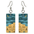 Taos Pueblo Starry Night — She's Choosing earrings, shown as a pair