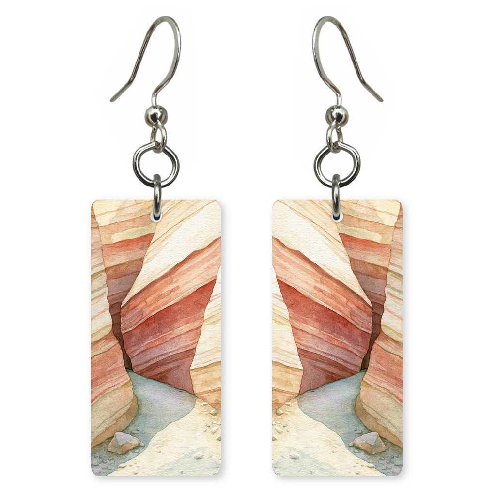Tent Rocks Slot Canyon — She's Choosing earrings, shown as a pair
