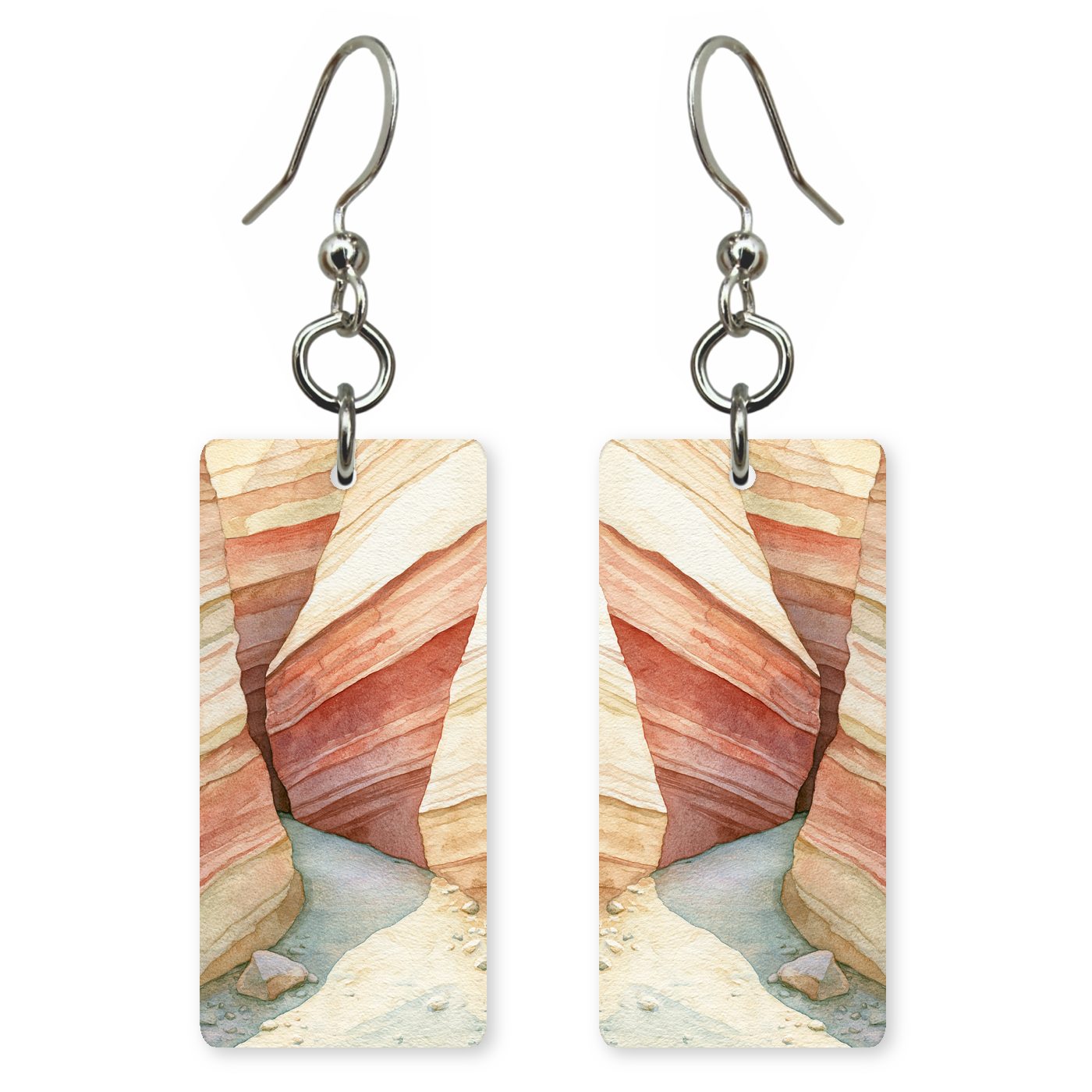 Tent Rocks Slot Canyon — She's Choosing earrings, shown as a pair