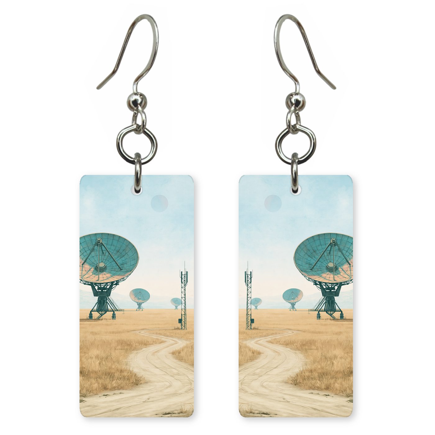 Very Large Array Telescopes — She's Choosing earrings, shown as a pair