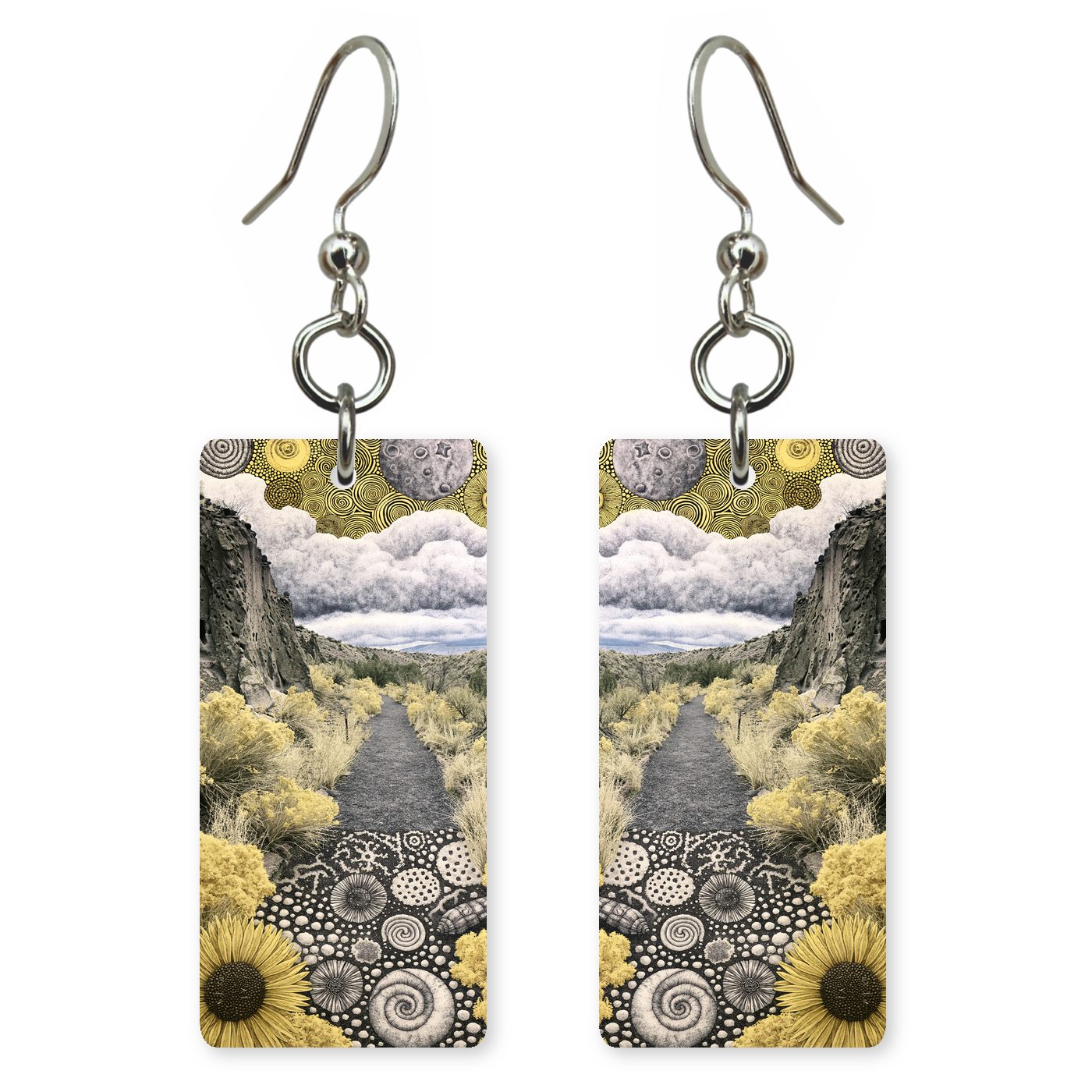 Bandelier Canyon Trail Ancient — She's Choosing earrings, shown as a pair
