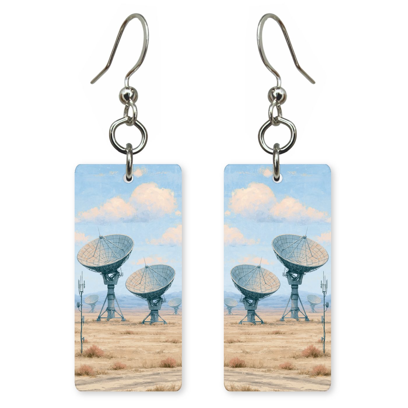 Very Large Array Telescopes — She's Choosing earrings, shown as a pair