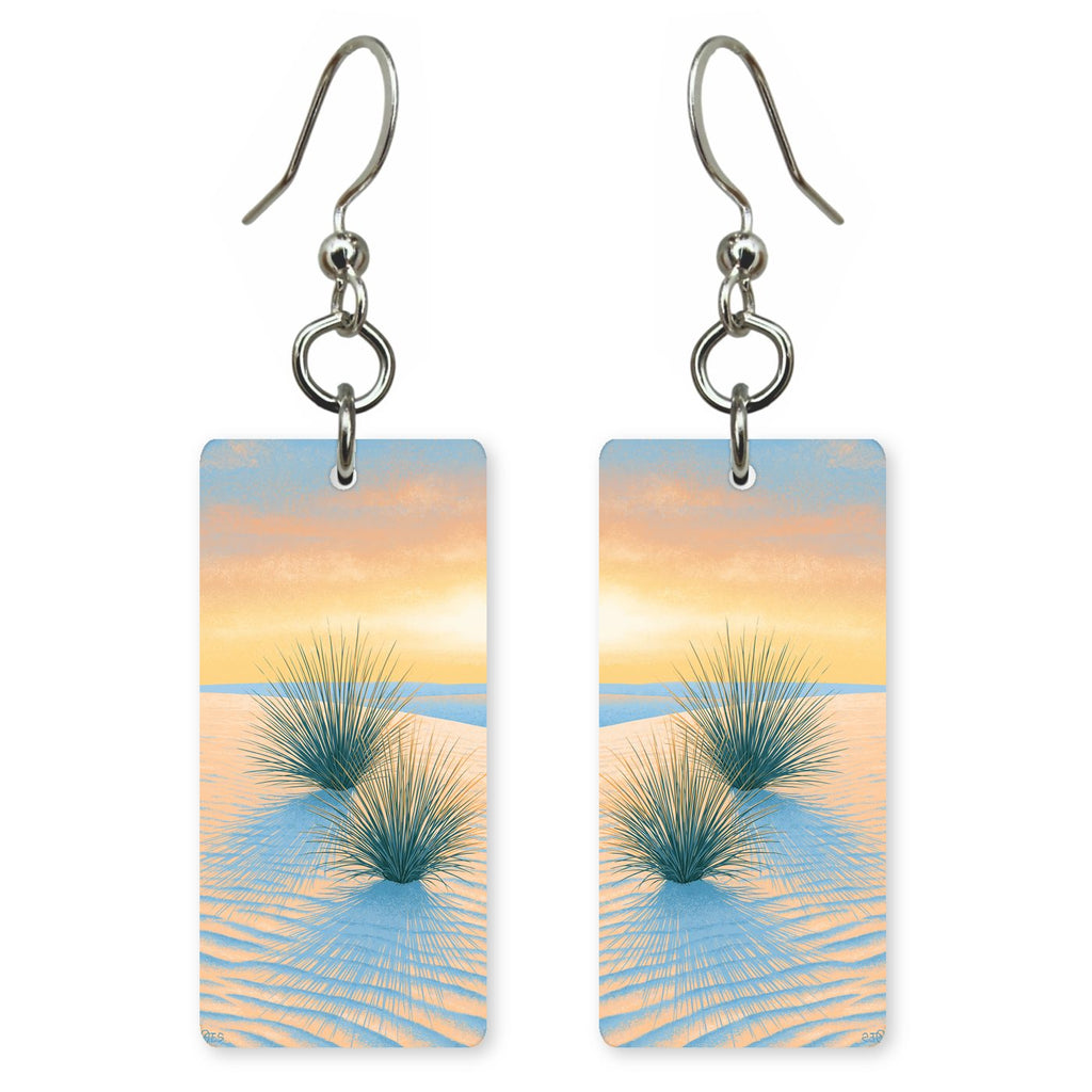White Sands Dunes Golden — She's Choosing earrings, shown as a pair