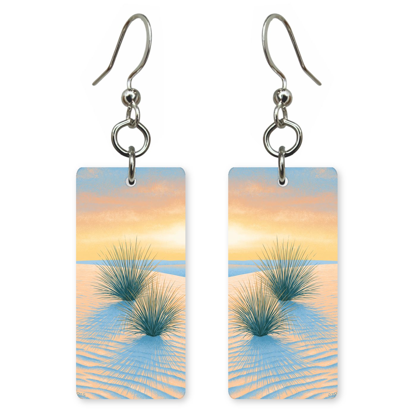 White Sands Dunes Golden — She's Choosing earrings, shown as a pair