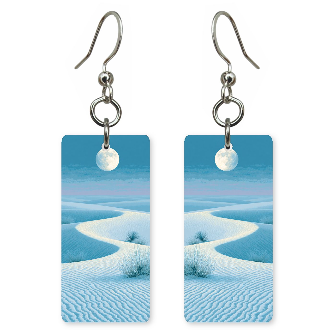 White Sands Dunes Full — She's Choosing earrings, shown as a pair