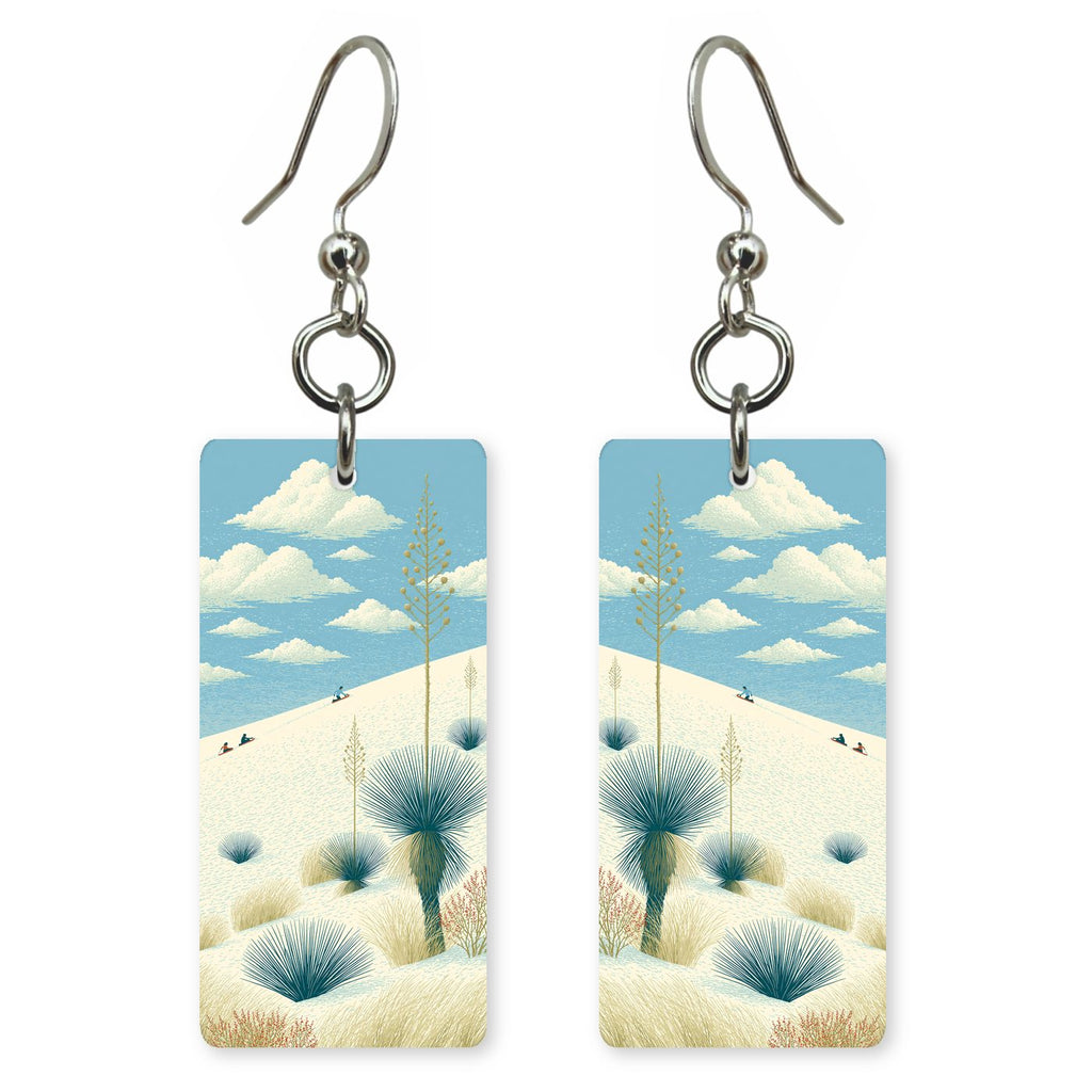 White Sands Sledding Down — She's Choosing earrings, shown as a pair