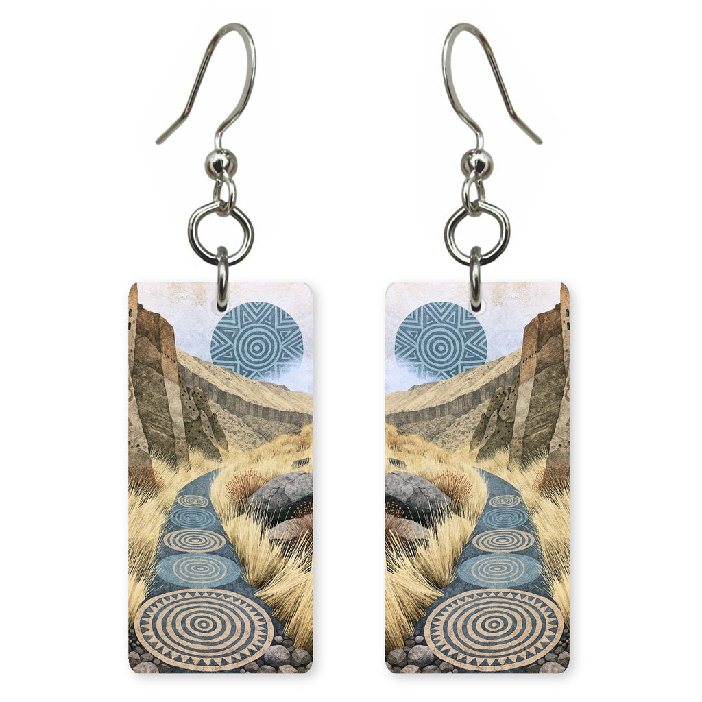 Bandelier Canyon Trail Ancient — She's Choosing earrings, shown as a pair