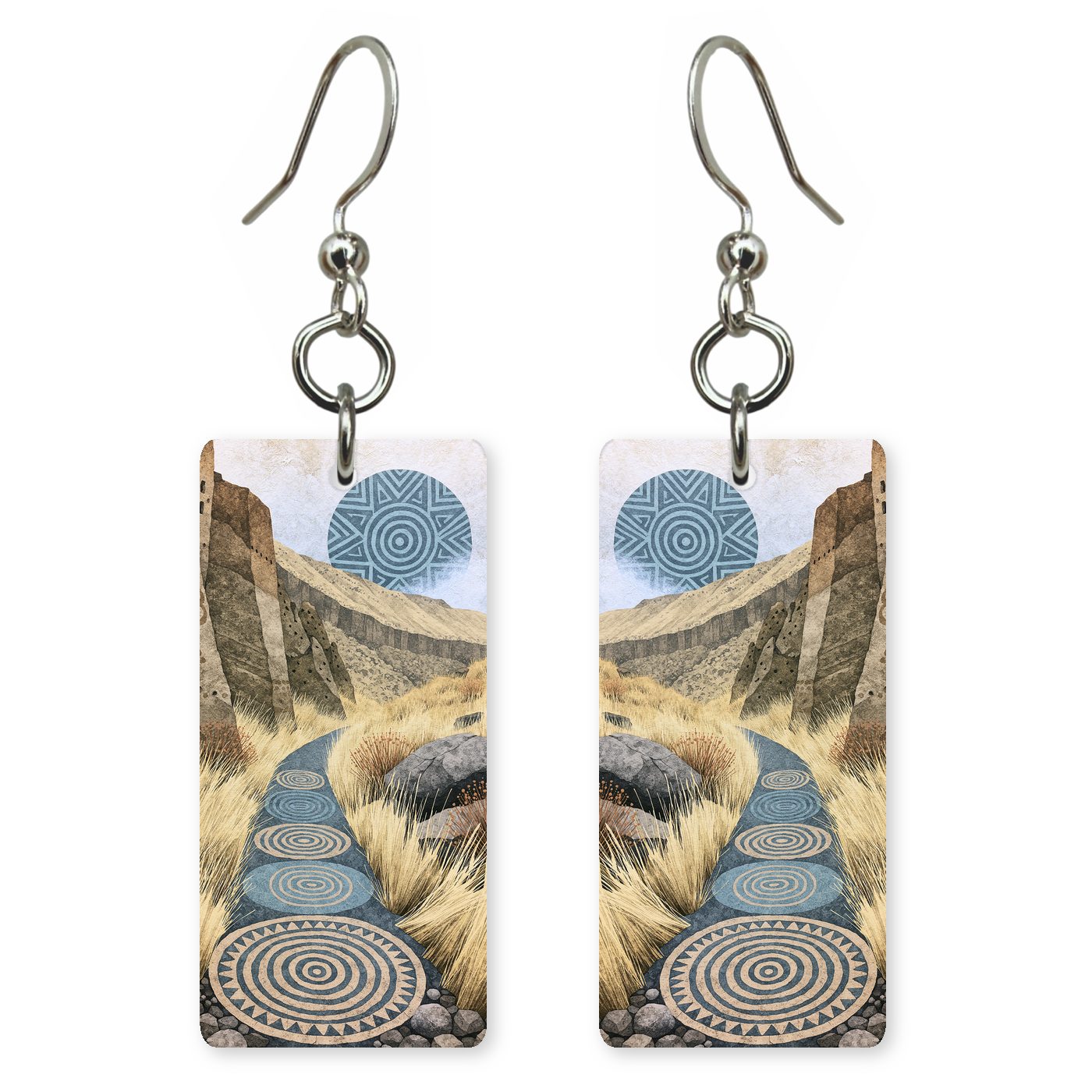 Bandelier Canyon Trail Ancient — She's Choosing earrings, shown as a pair