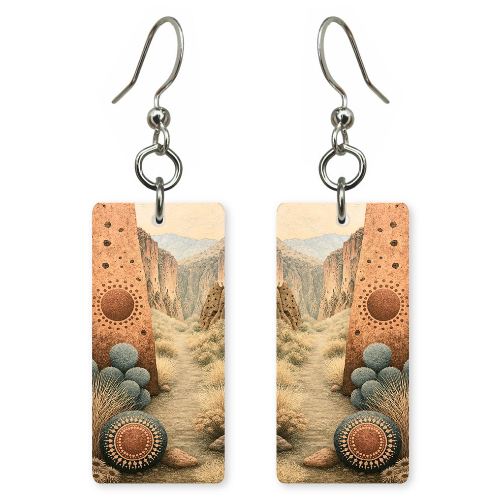 Bandelier Canyon Trail Ancient — She's Choosing earrings, shown as a pair