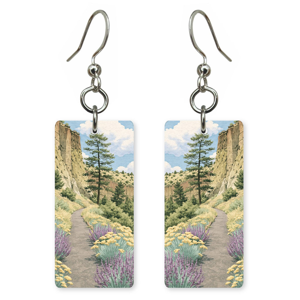 Bandelier Canyon Trail Ancient — She's Choosing earrings, shown as a pair