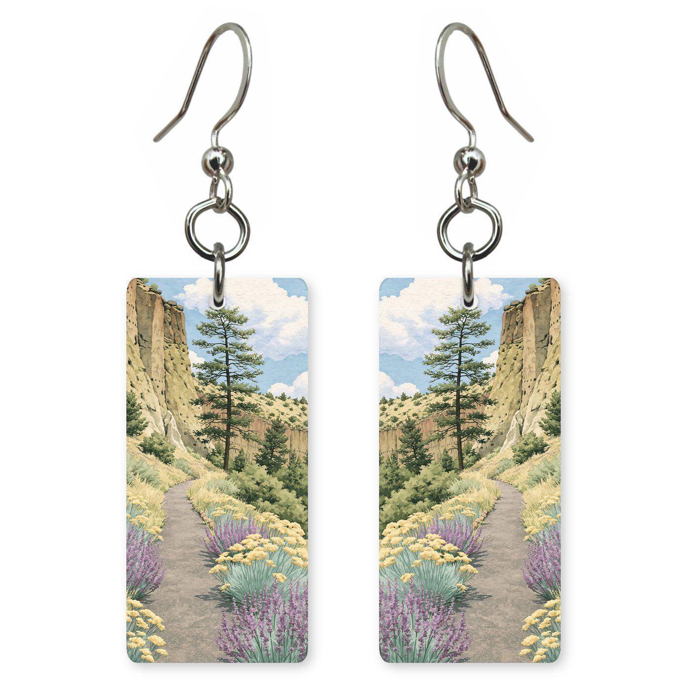 Bandelier Canyon Trail Ancient — She's Choosing earrings, shown as a pair