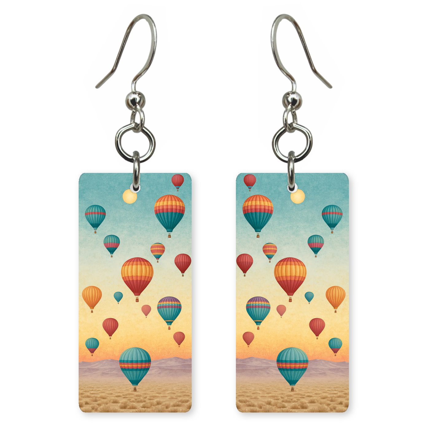 Balloon Fiesta — She's Choosing earrings, shown as a pair