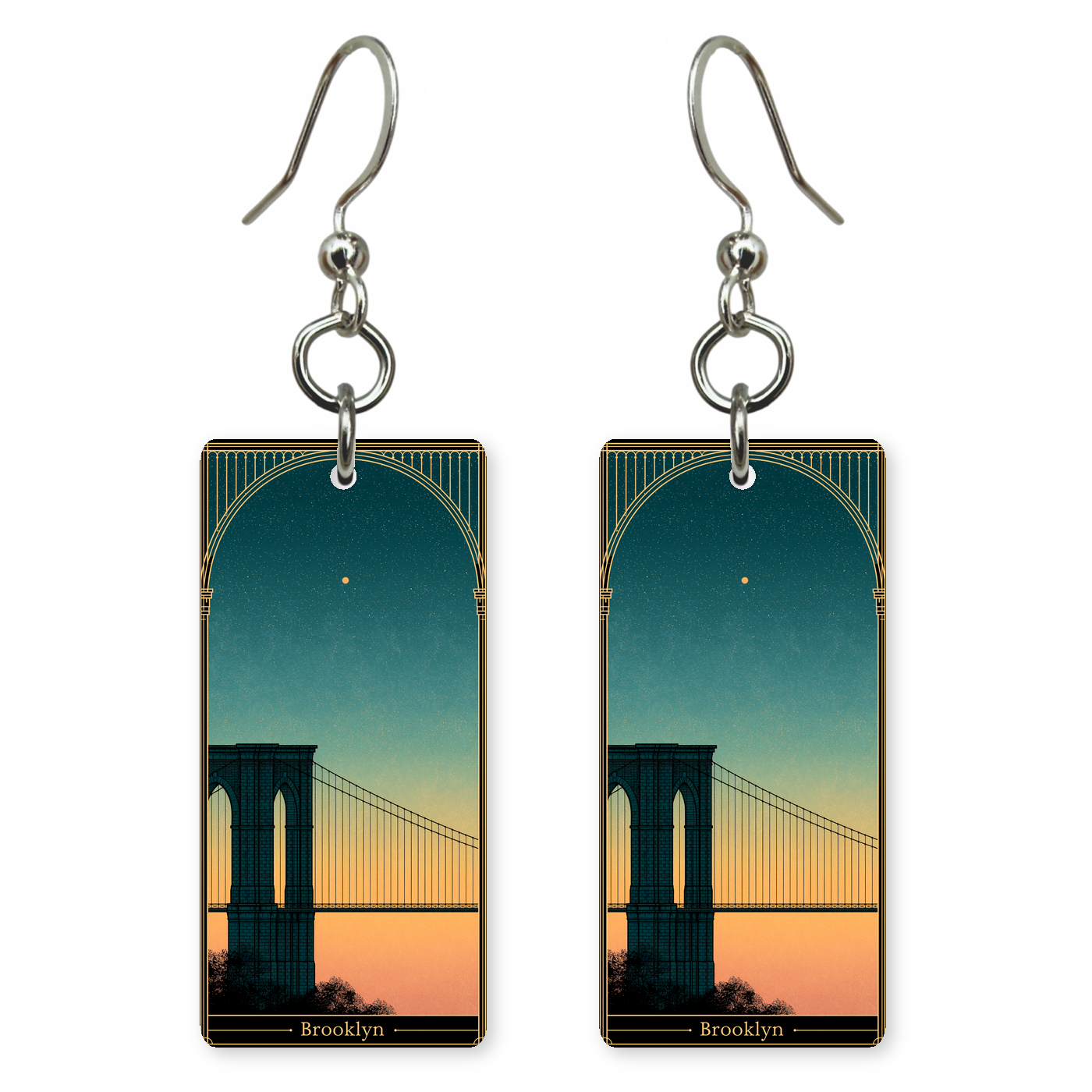 She's Choosing New York Earrings | Brooklyn Bridge Arch