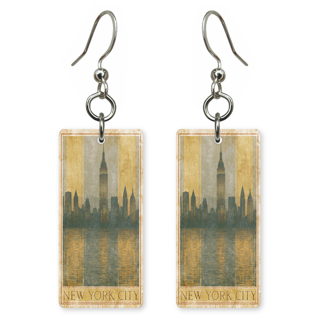 She's Choosing New York Earrings | Gilded Skyline Reflection