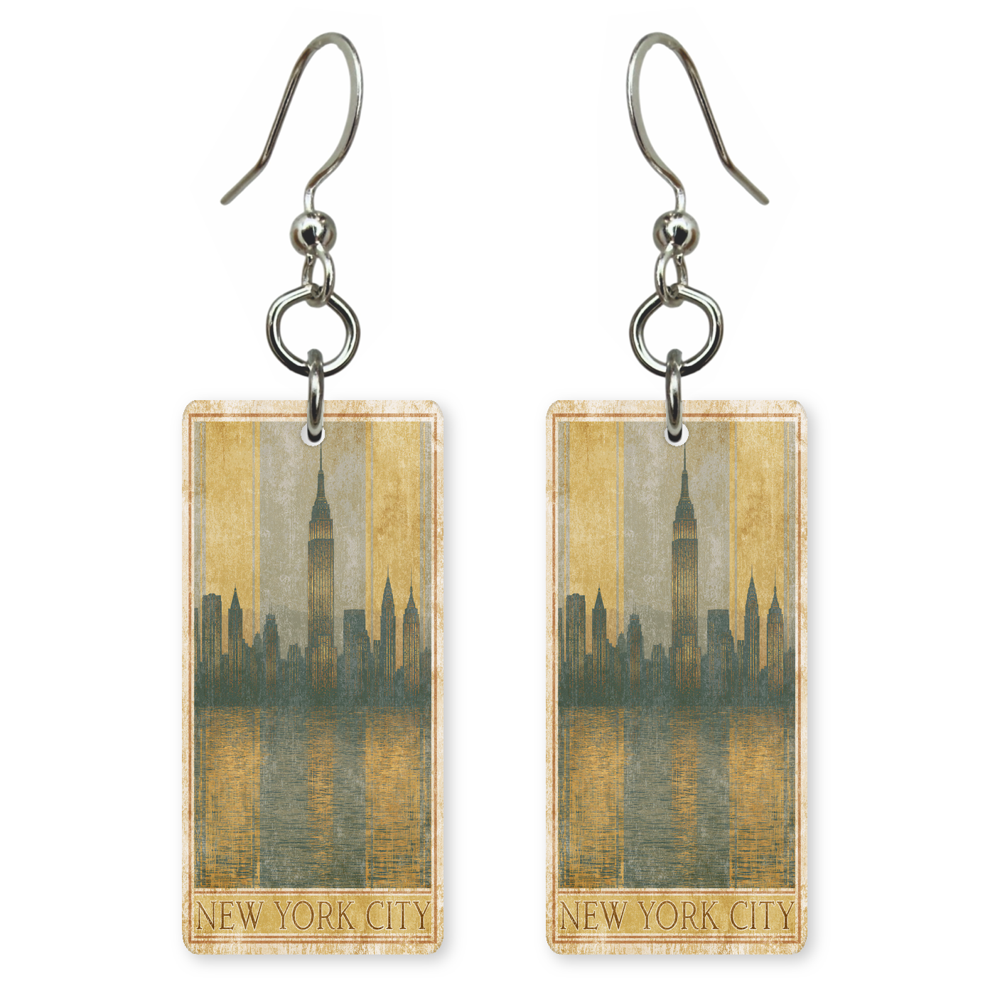She's Choosing New York Earrings | Gilded Skyline Reflection