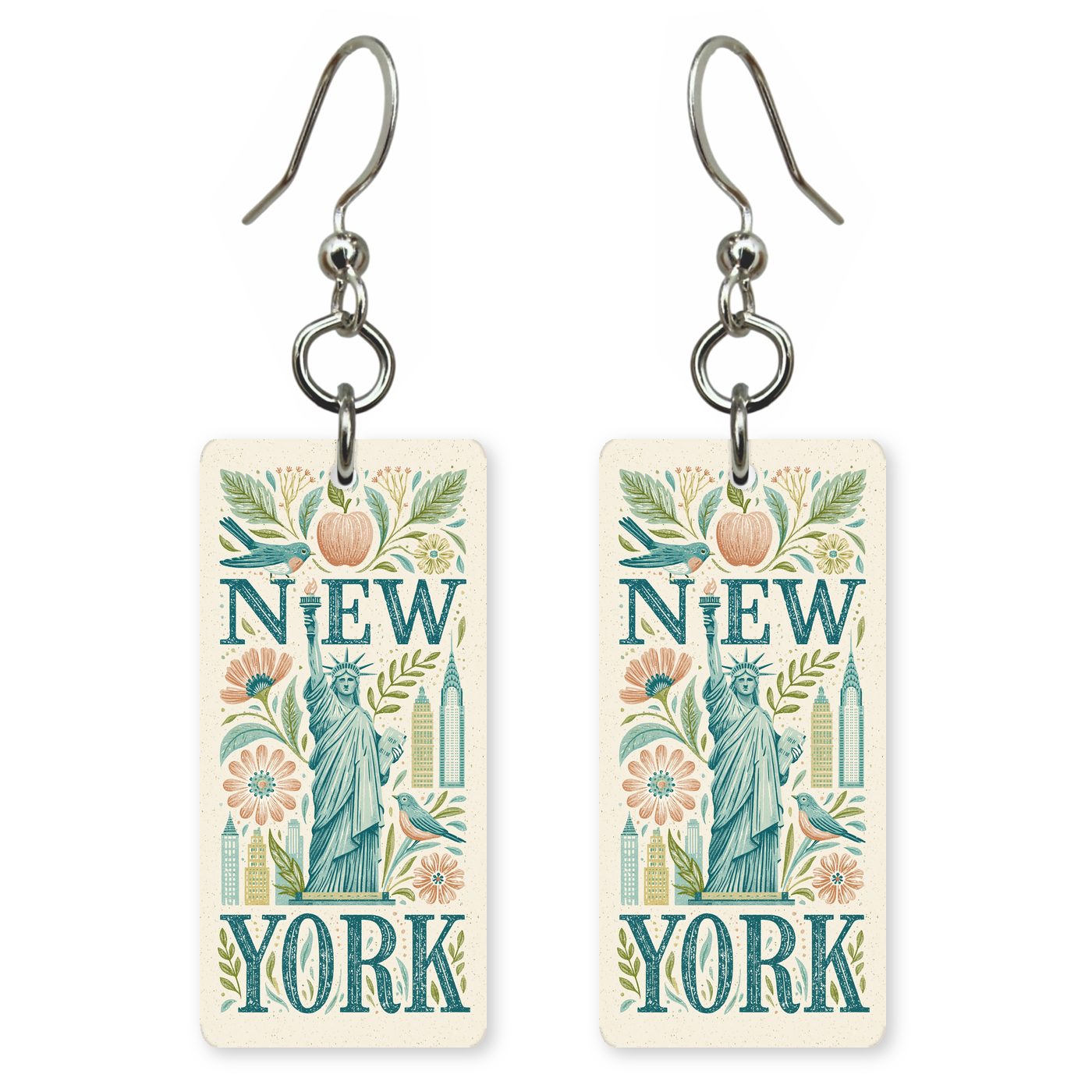 Liberty Poster — She's Choosing earrings, shown as a pair