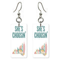 Pastel Icons — She's Choosing earrings, shown as a pair