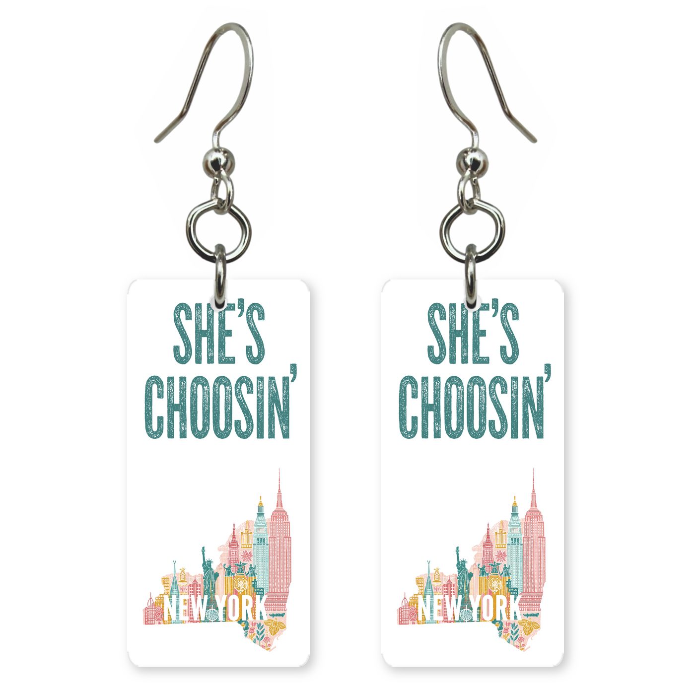 Pastel Icons — She's Choosing earrings, shown as a pair
