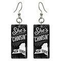Chalkboard — She's Choosing earrings, shown as a pair