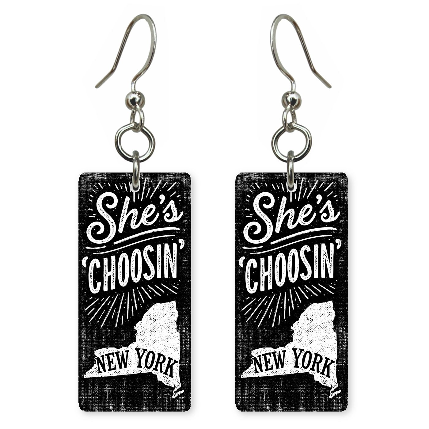 Chalkboard — She's Choosing earrings, shown as a pair