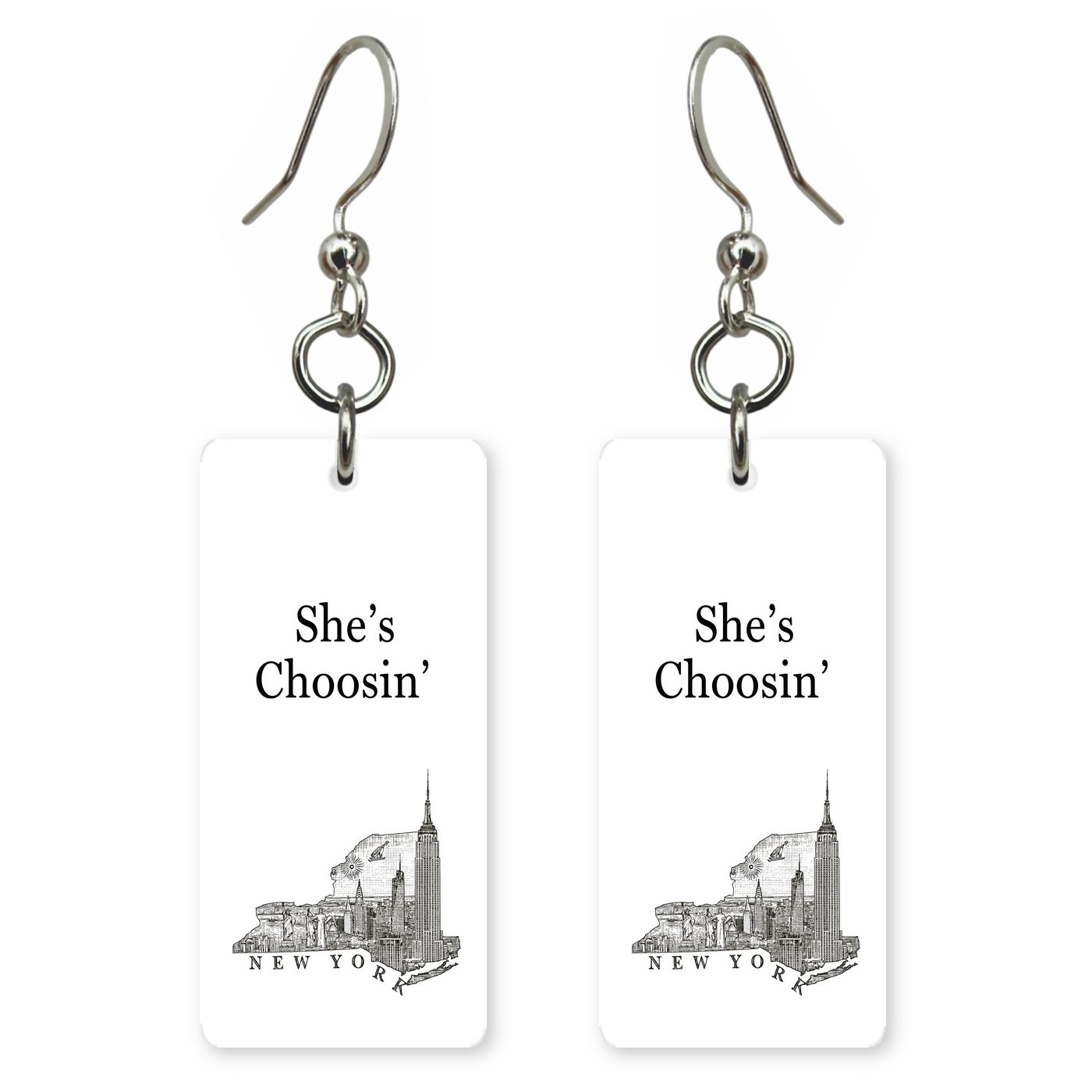 Pencil Skyline — She's Choosing earrings, shown as a pair
