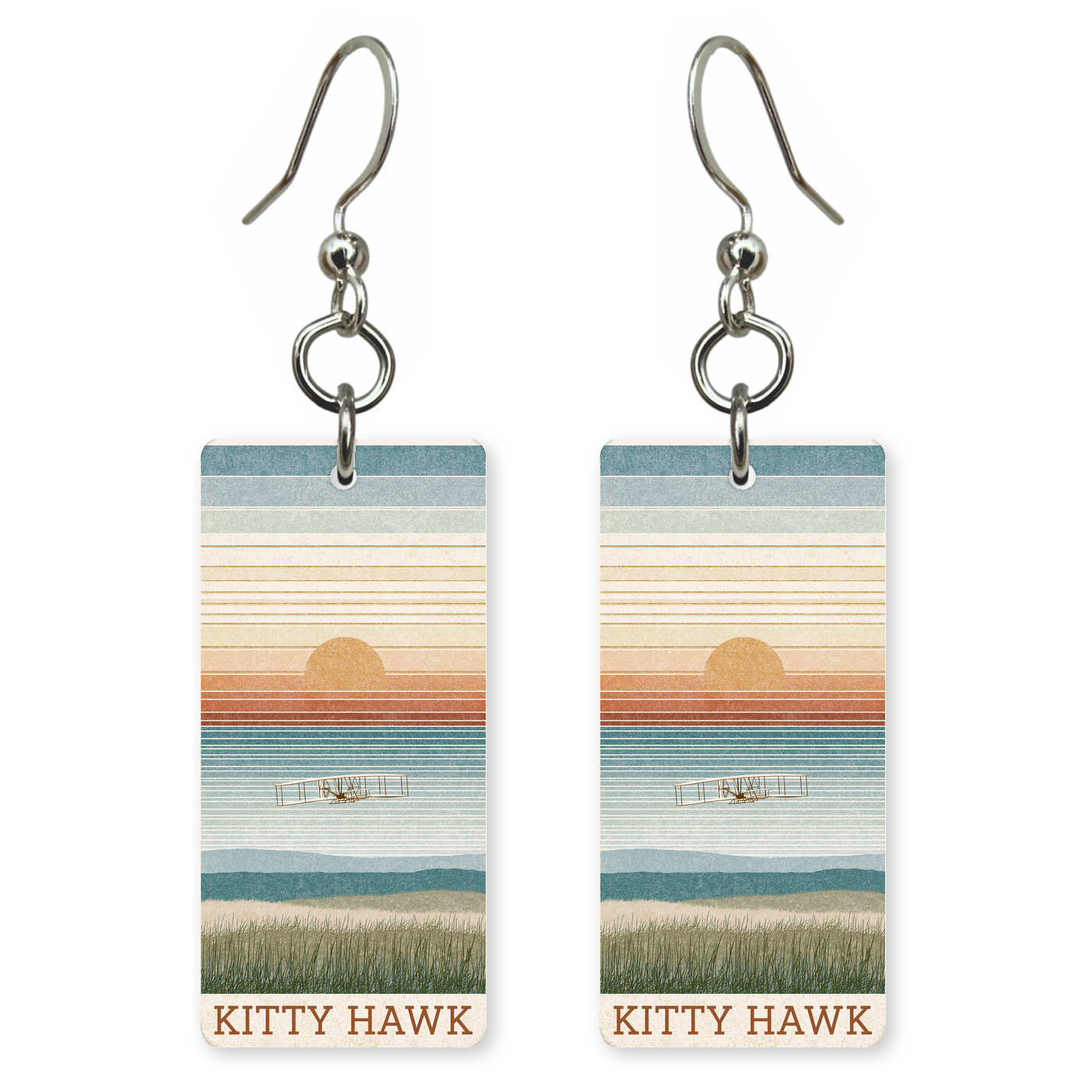 She's Choosing North Carolina Earrings | Kitty Hawk Sunset Flyer